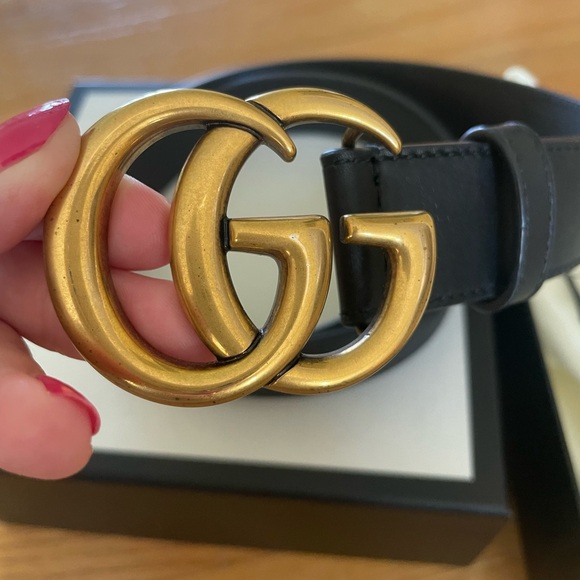 Gucci GG MARMONT LEATHER BELT WITH BUCKLE Women’s 85/34 - Picture 4 of 13